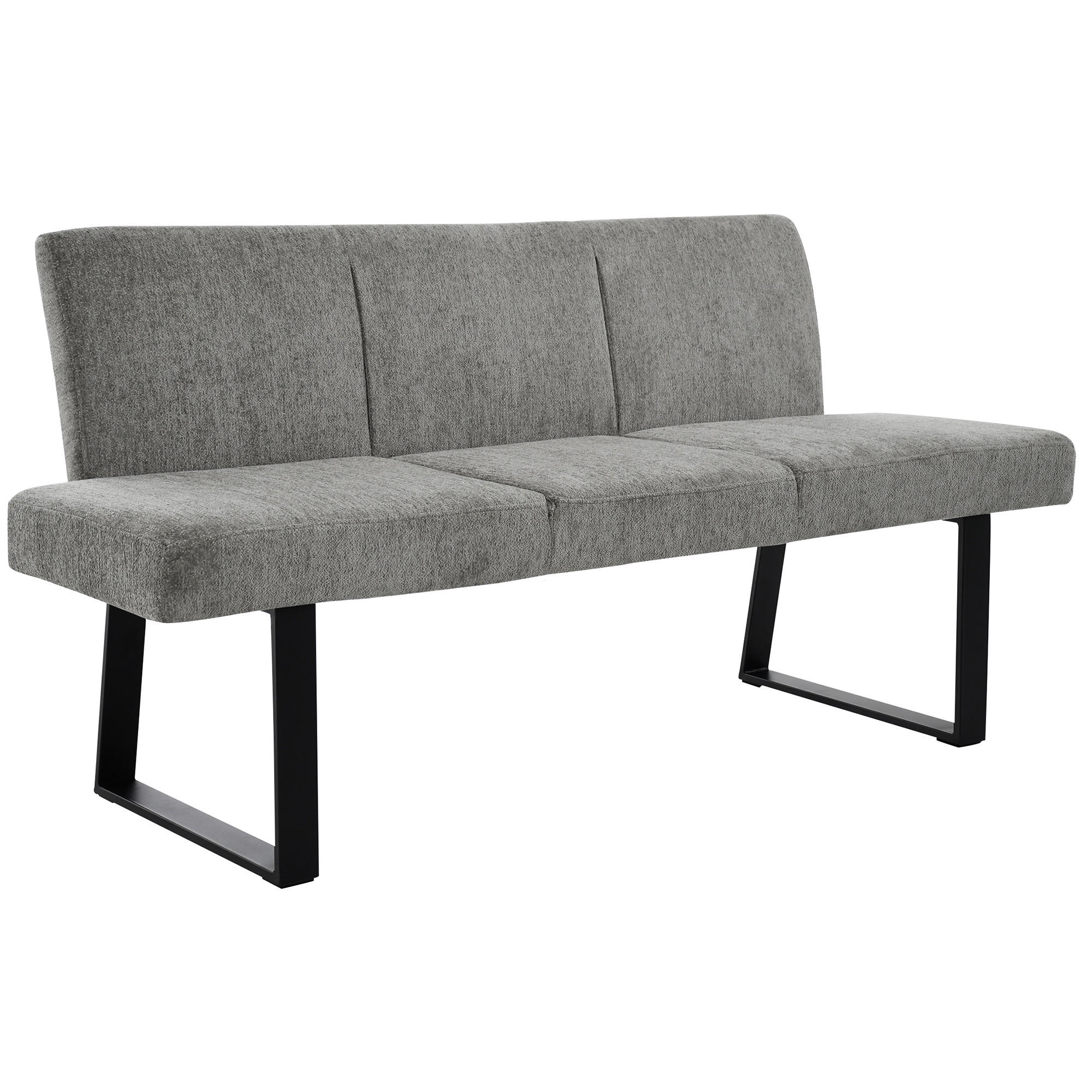 SITZBANK Velto 164x61 cm, moderne Küchenbank und Esszimmerbank, Grau - Schwarz/Grau, Metall (164/84/61cm) - Beautysofa