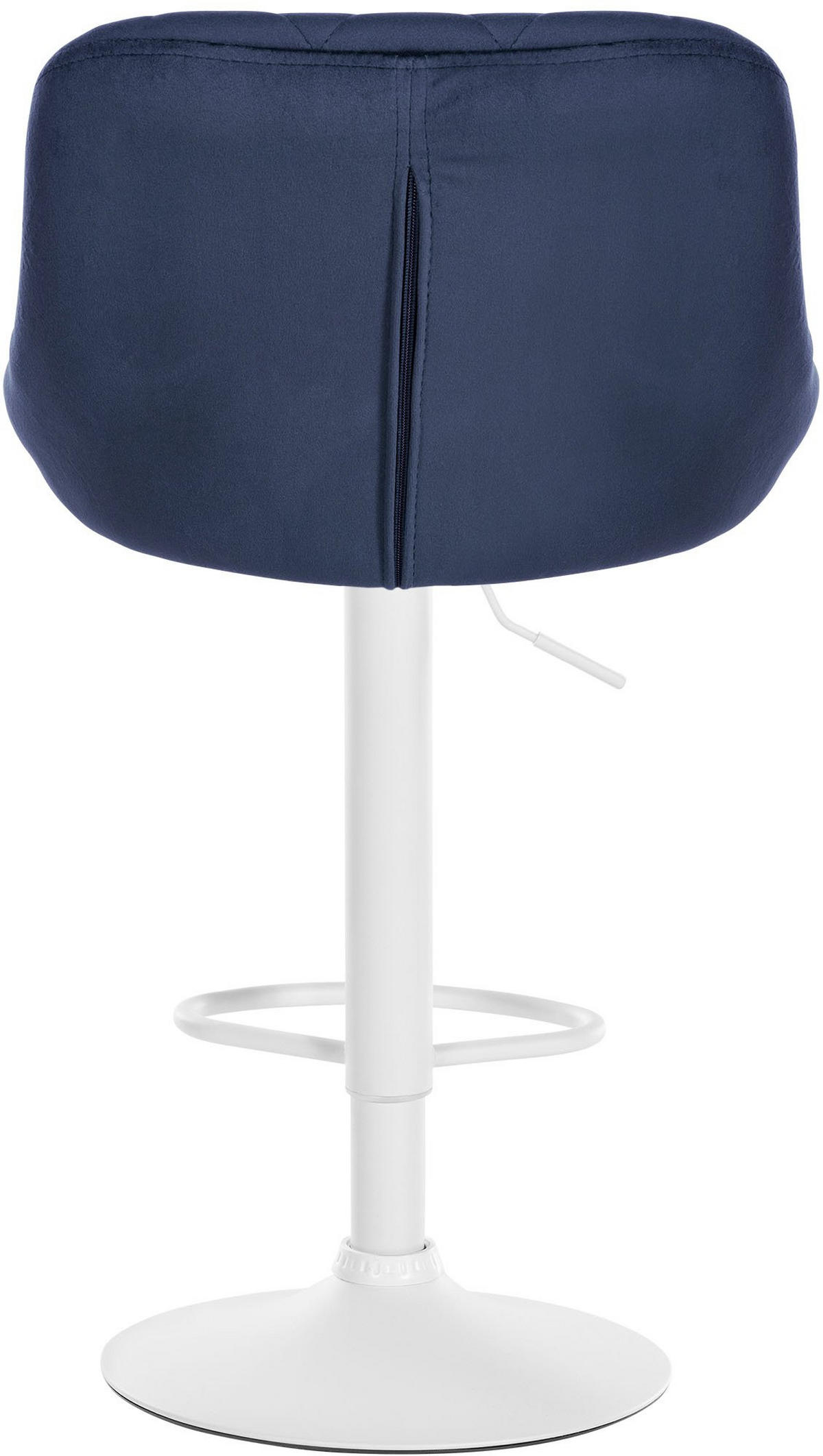 BARHOCKER 2er Set Samt blau - Blau/Weiß, Textil/Metall (46/83/49cm) - CLP