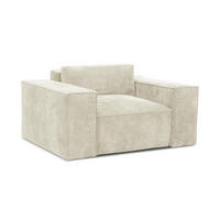SCHLAFSESSEL Chenille Stoff Beige - Beige/Schwarz, Holzwerkstoff/Kunststoff (157/81/113cm) - Makamii