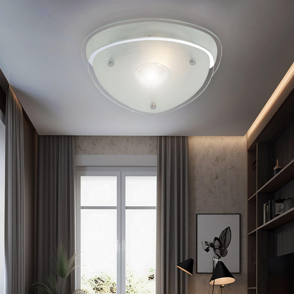 DECKENLEUCHTE Metall Klar Chrom - Klar, Glas (28/28/10cm) - Globo Lighting