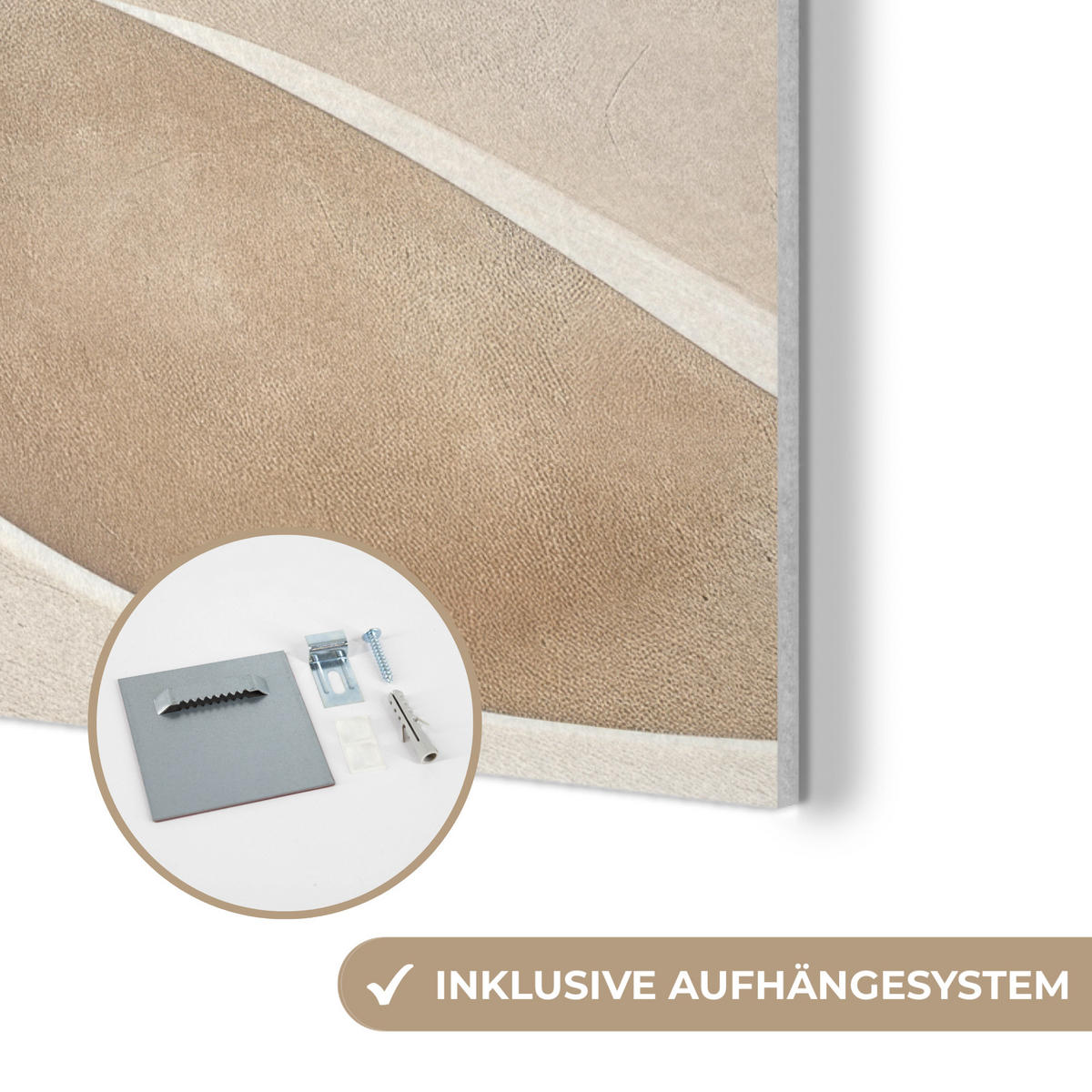 AKUSTIKPANEEL Beige - Natur - Abstrakt - Modern 60x80 cm - Beige, Textil (60/0.9/80cm) - MuchoWow