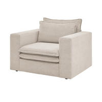 SESSEL beige Cord, Loungesessel 110 cm - Beige, Holz/Kunststoff (110/83/91cm) - Furn.Design