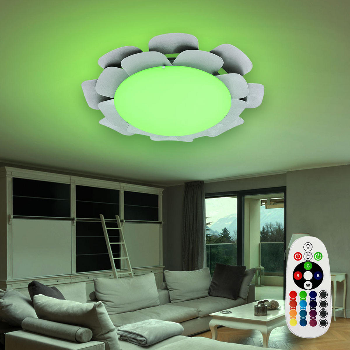 LED DECKENLEUCHTE Recletta Silber - Silberfarben, Glas (38/38/8cm)