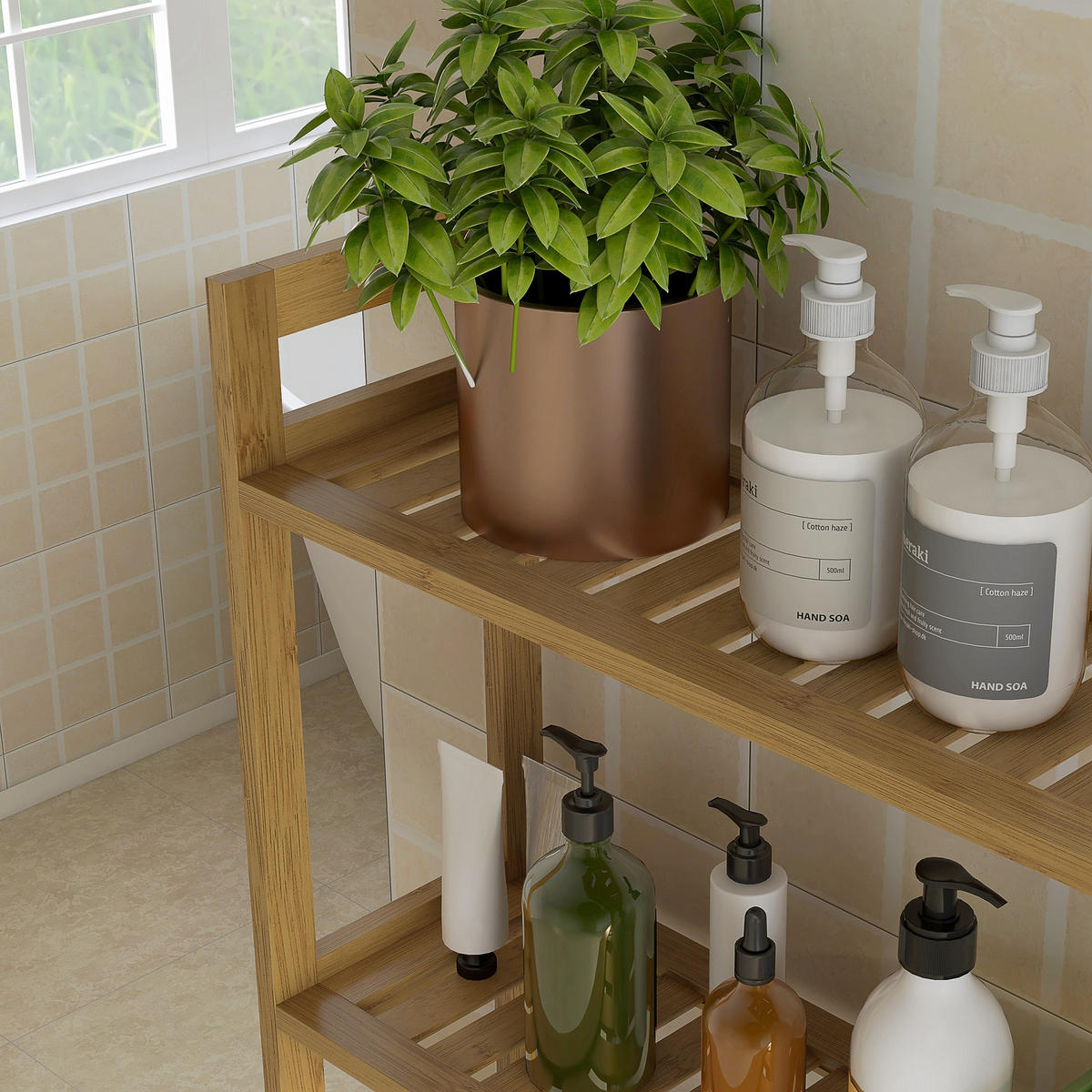 REGAL DE-09626 3 Ablagen wasserbeständig Natur - Naturfarben, Naturmaterialien (68/165/20cm) - ComfortXL