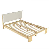 KINDERBETT 140/200 cm DE-02218, in Natur, mit gepolsterter Rückenlehne - Naturfarben, Holz (140/200cm) - ComfortXL