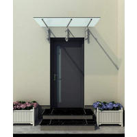 GLASVORDACH 250x90 cm Sicherheitsglas Edelstahl Satiniert L-Silber - Weiß, Glas (250/1.31/90cm) -  Glaswerk Westfalen