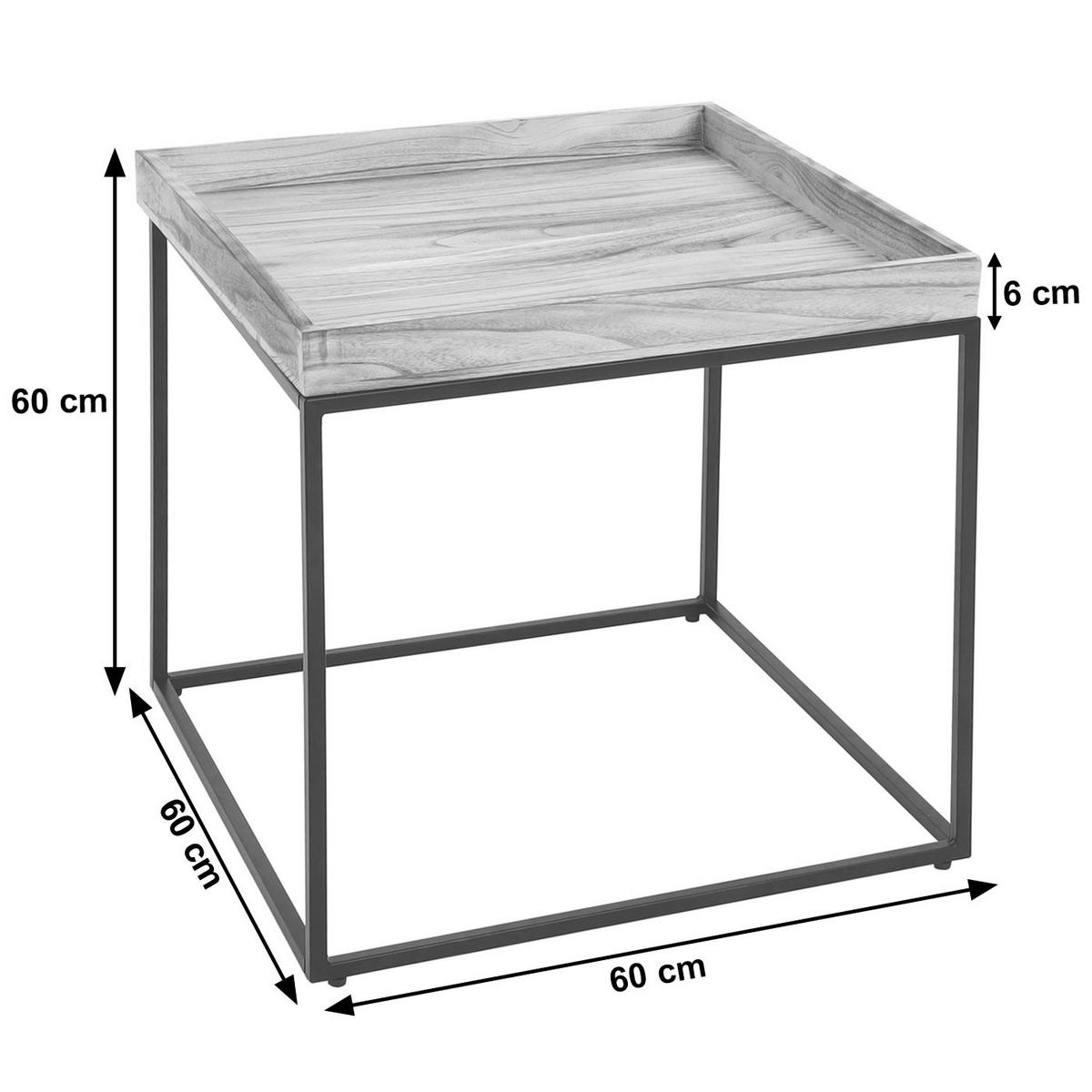 BEISTELLTISCH quadratisch Braun - Braun, Holz (60/60/60cm) - MCW