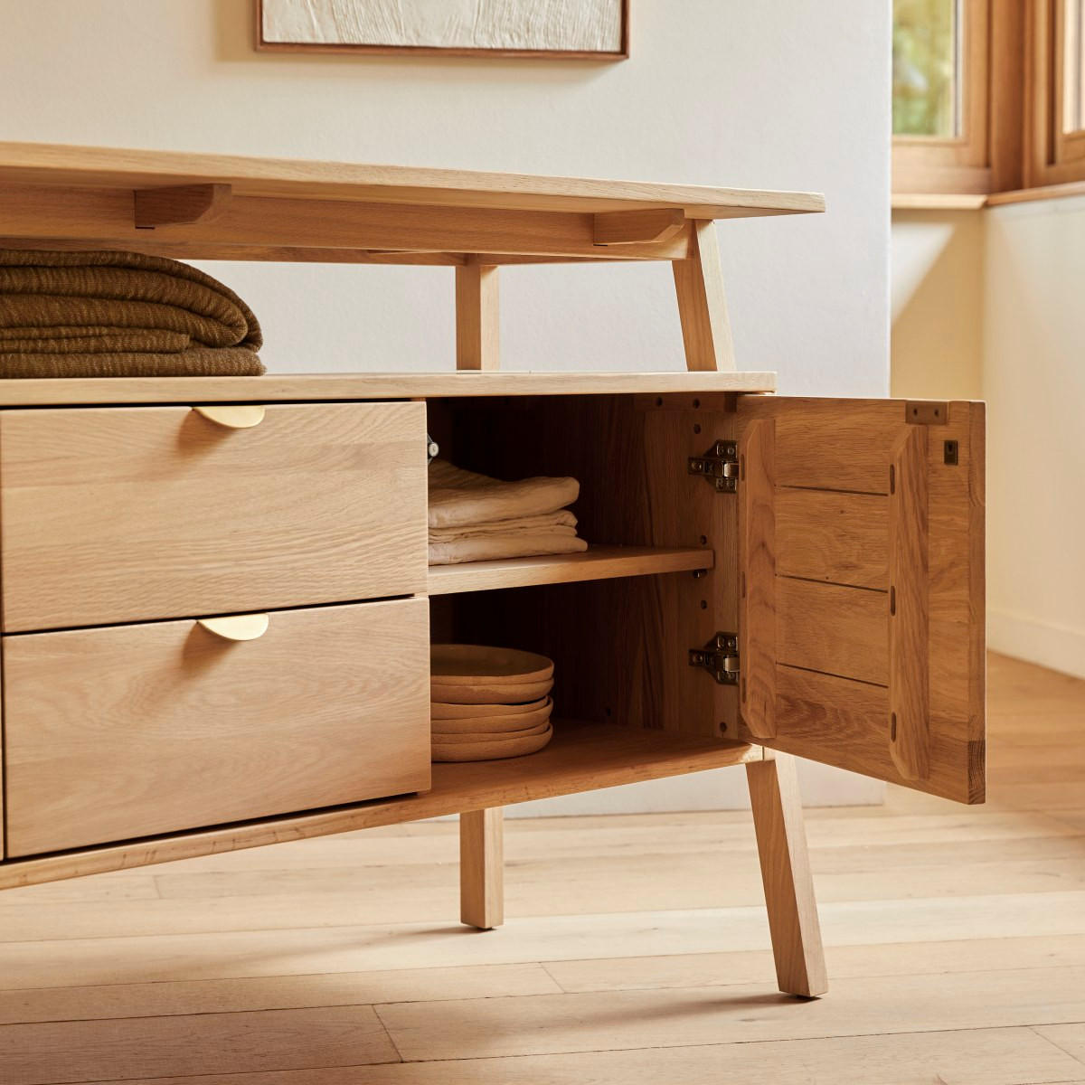 SIDEBOARD Pola Natur aus Eiche - Naturfarben, Holz (140/78/50cm) - Tikamoon