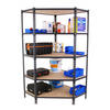 ECKREGAL Muli HxBxT 180 x 90 x 50 cm 5 Fachböden Fachlast 200 kg Anthrazit - Anthrazit, Metall (90/180/50cm) - PROREGAL