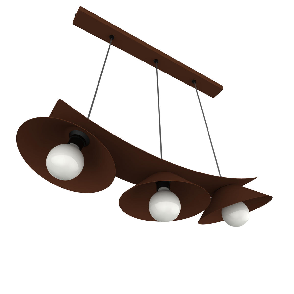 HÄNGELEUCHTE Miller X3 - Dunkelbraun, Metall (70/25/120cm) - Lumicom