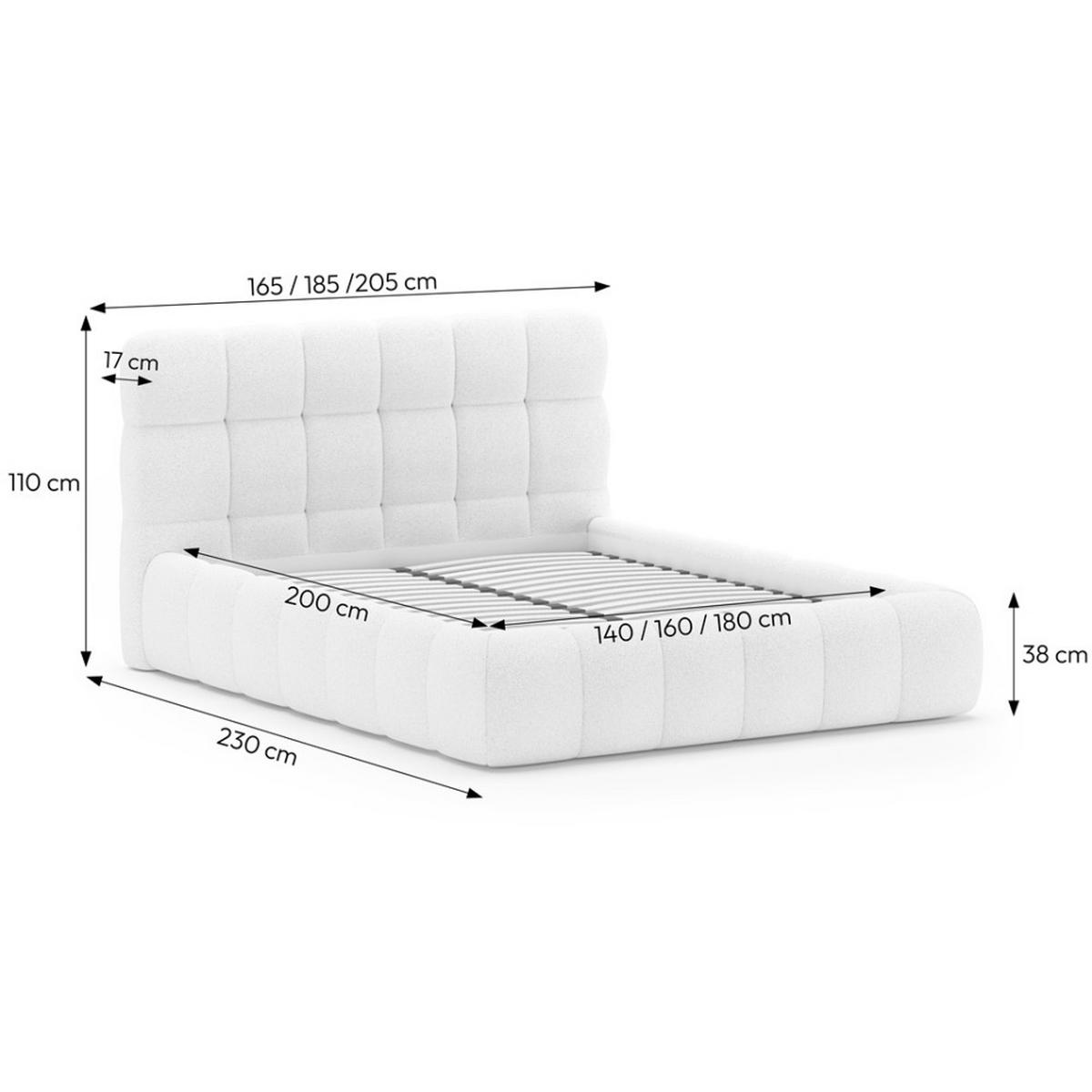 POLSTERBETT Cleo ohne Matratze und Topper, 180x200 cm, Beige - Beige, Textil (180/200cm) - Beautysofa