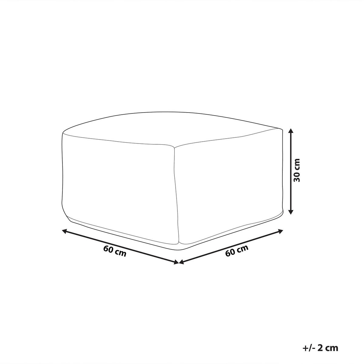 POUF Beige Almatti - Beige/Weiß, Naturmaterialien (60/30/60cm) - Beliani