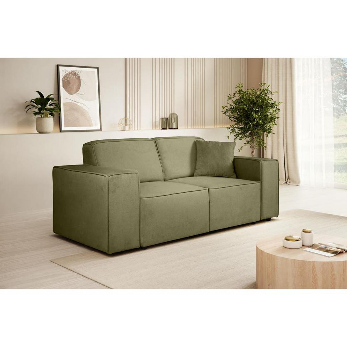 2-SITZER SOFA Pedro ohne Schlaffunktion grün - Schwarz/Grün, Textil (185/75/88cm) - Beautysofa