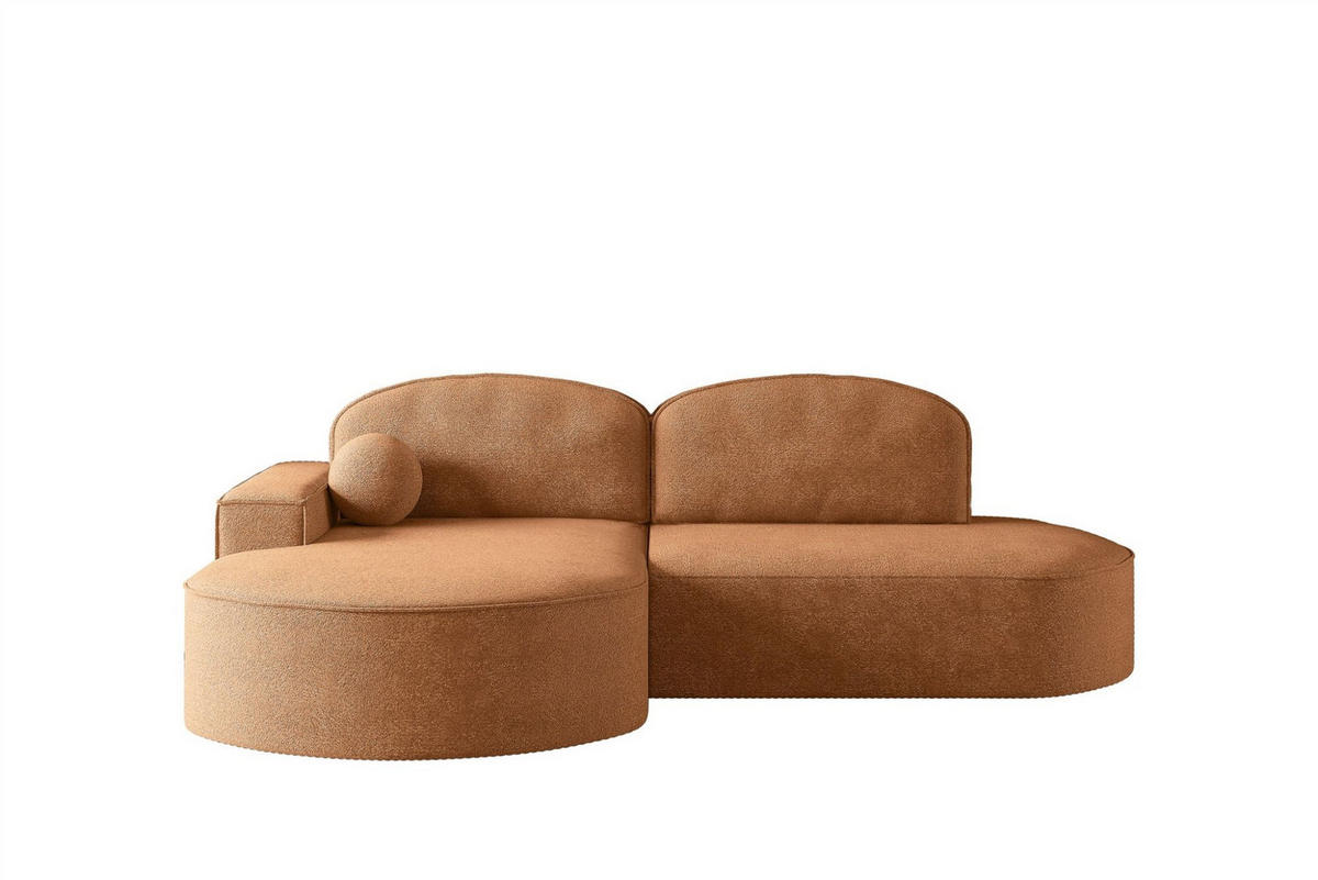 ECKSOFA Girona Mit Schlaffunktion - Rotbraun, Holzwerkstoff/Textil (278/179cm) - Fun Möbel