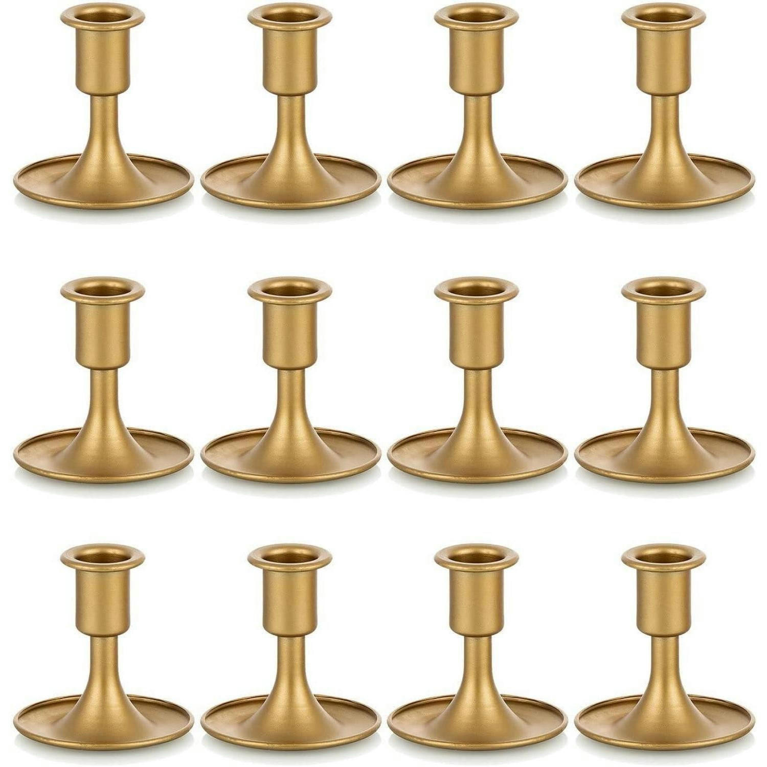 KERZENHALTER 12er Set Gold Metall - Goldfarben, Metall (10/8/10cm)