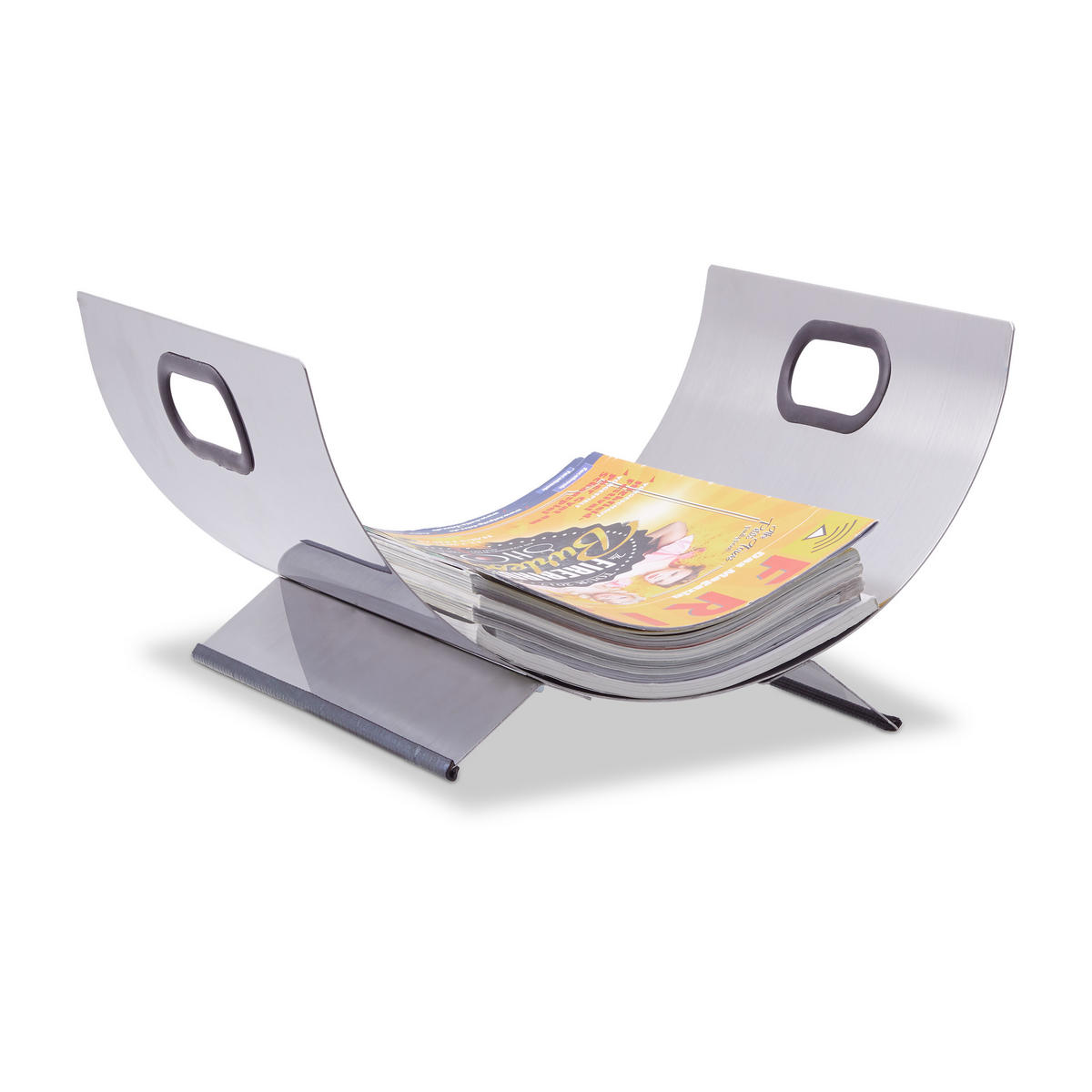 KAMINHOLZKORB - Silberfarben, Metall (37/19.5/33cm) - Relaxdays