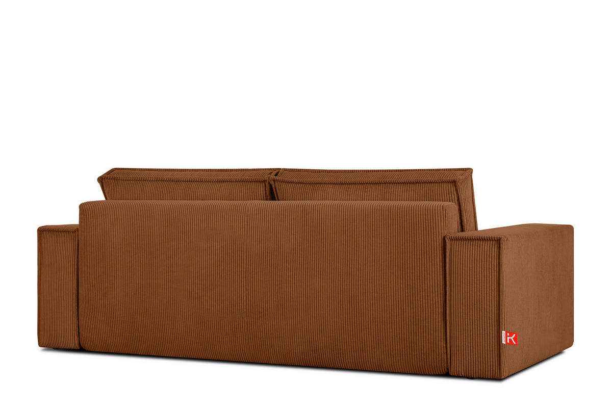 3-SITZER-SCHLAFSOFA NAPI in Pet Friendly Cord-Stoff, Erze - Schwarz/Orange, Textil (244/89/101cm) - KONSIMO®