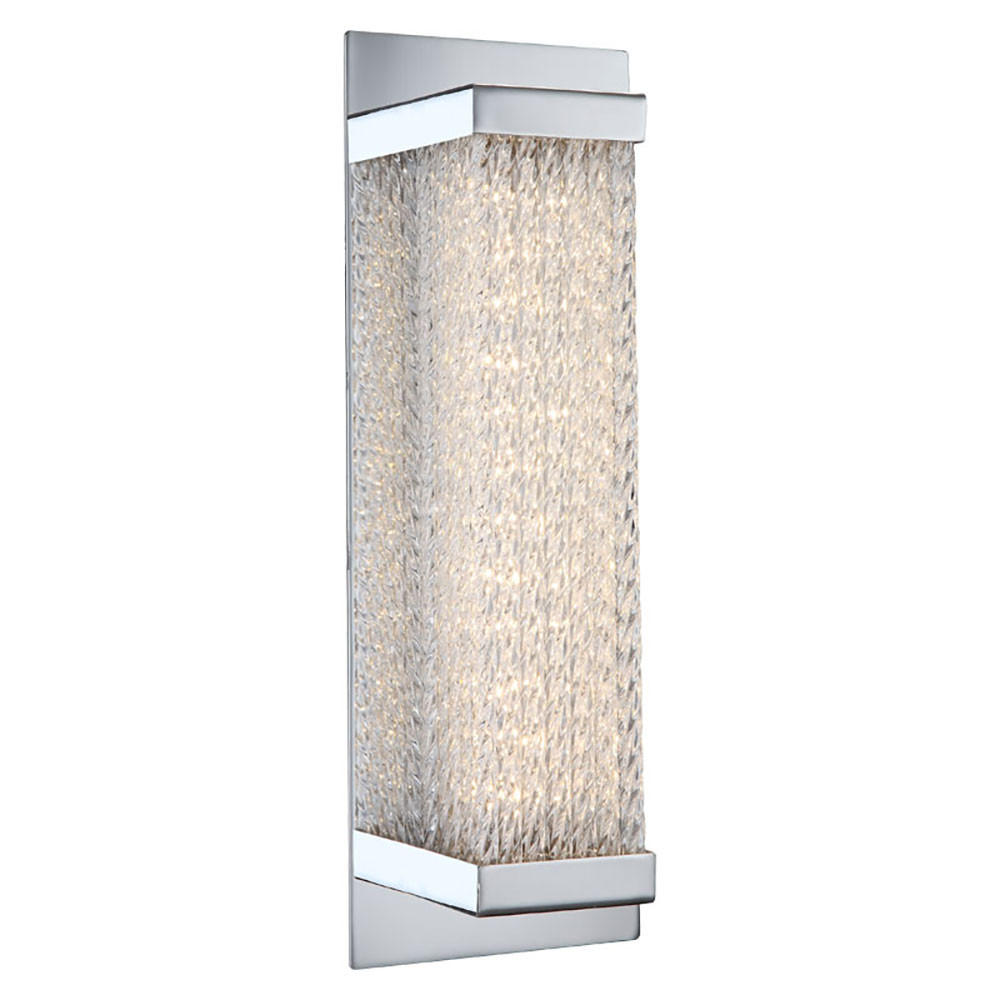 LED WANDLEUCHTE Adriana Chrom Silber - Silberfarben, Glas (8/10/27cm) - Globo Lighting