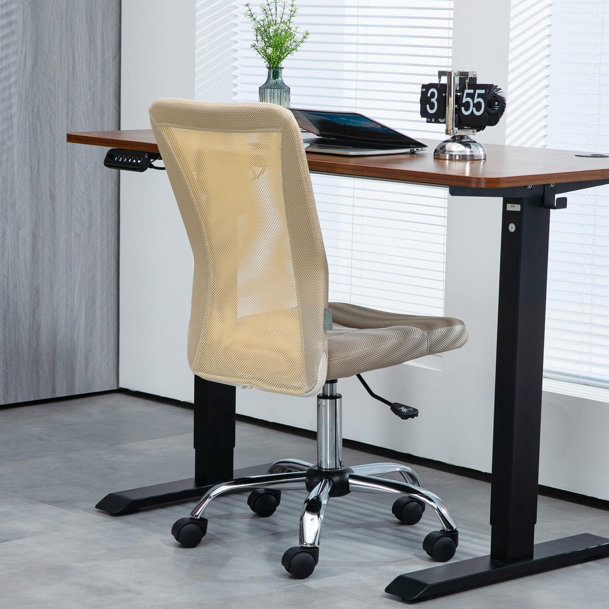 DREHSTUHL DE-11700 Mesh höhenverstellbar Beige - Beige, Textil (56/100/43cm) - ComfortXL