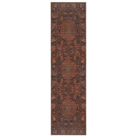 TEPPICH waschbar Medallion Muster, Orientalisch, Wohnzimmer schmutzabweisend Rot Läufer 60x230 - Rot, Textil (60/230cm) - KADIMA DESIGN