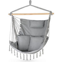 HÄNGESESSEL mit 3 Kissen 75/100/130 cm, bis 140 kg - Grau, Textil (100/130/75cm) - Outtec