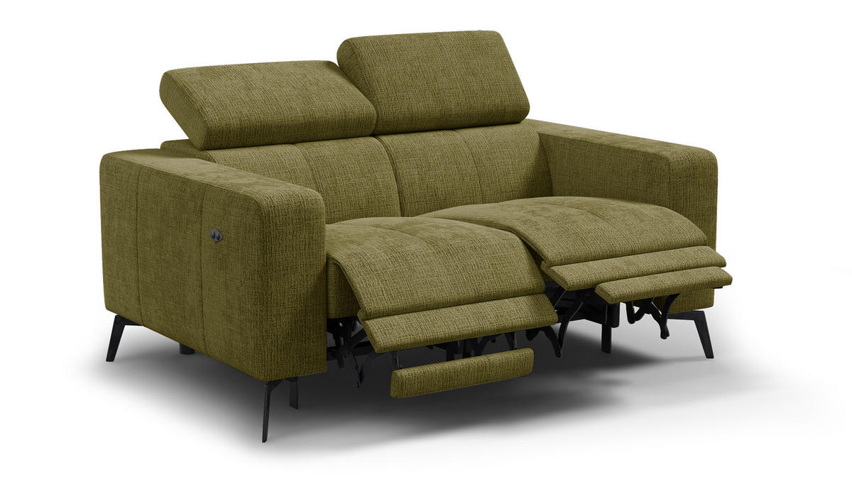 RELAXSOFA MORELLO 2-Sitzer, olive, 2 x Relax Zero Gravity - Olivgrün, Holz/Textil (164/82/103cm) - Courtois Laville