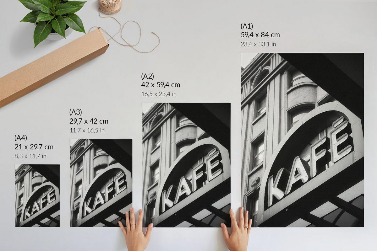 POSTER - 21x29 cm - Impuls - Stadtcafé - Schwarz, Textil (21/29.7/0.1cm) - TULUP