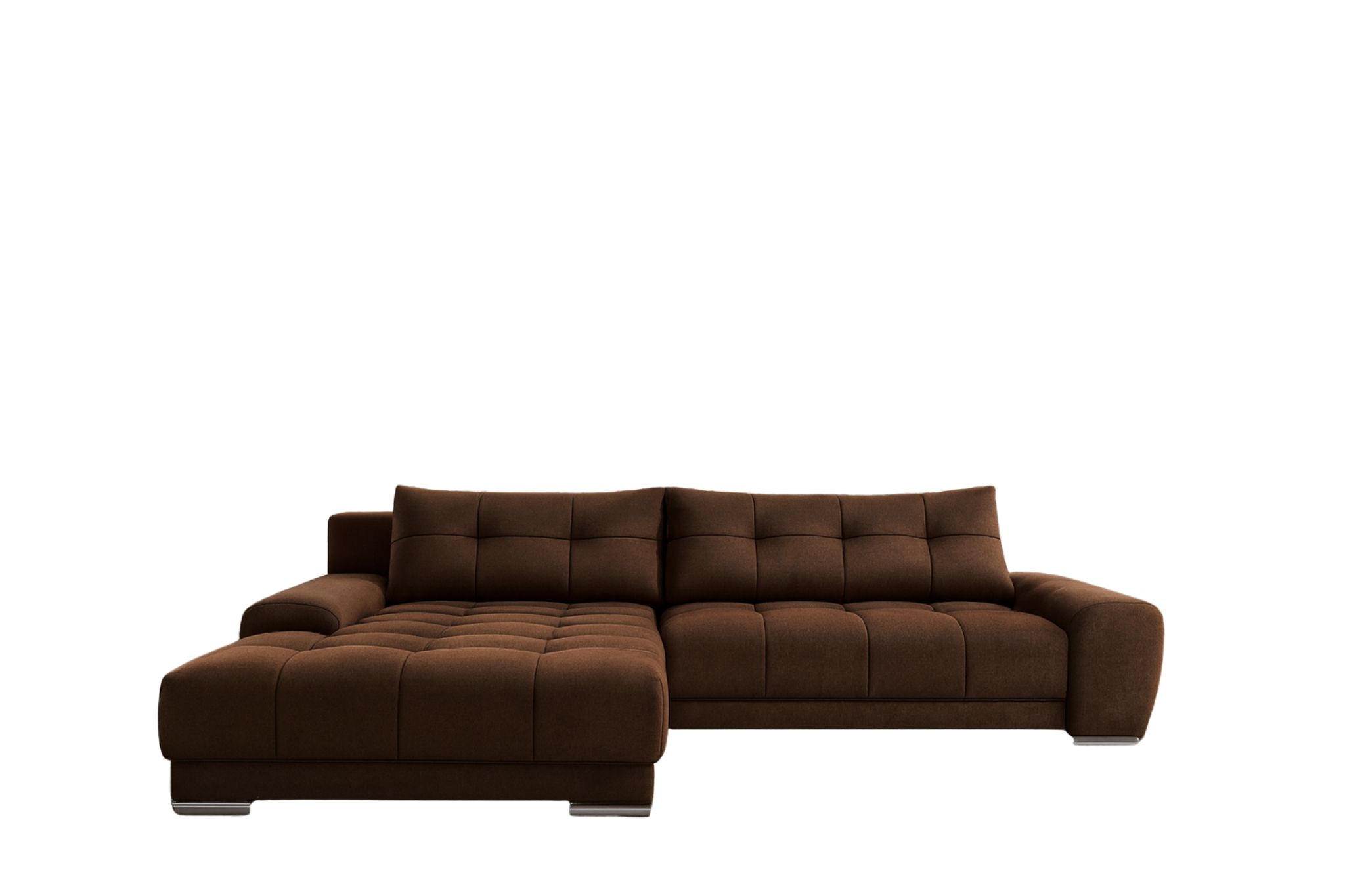 ECKSOFA WAVE Mit Schlaffunktion, Stoff SORO, Braun Links - Braun, Holz (105/281cm) - Kaiser Möbel