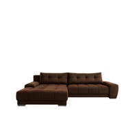 ECKSOFA WAVE Mit Schlaffunktion, Stoff SORO, Braun Links - Braun, Holz (105/281cm) - Kaiser Möbel