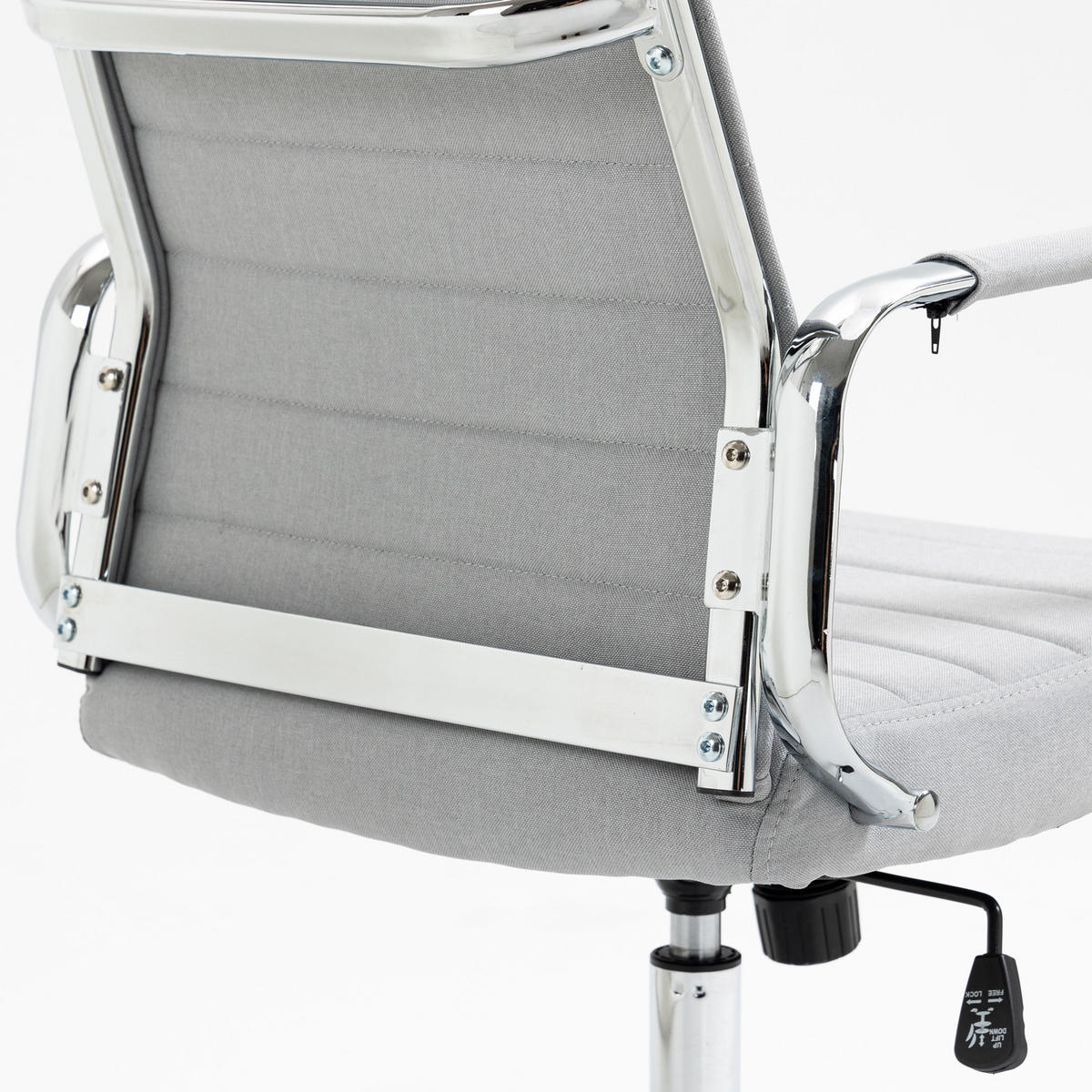 SCHREIBTISCHSTUHL OFFICE COMFORT LB Stoffbezug Dunkelgrau - Silberfarben/Hellgrau, Textil/Metall (56/103/64cm) - SVITA