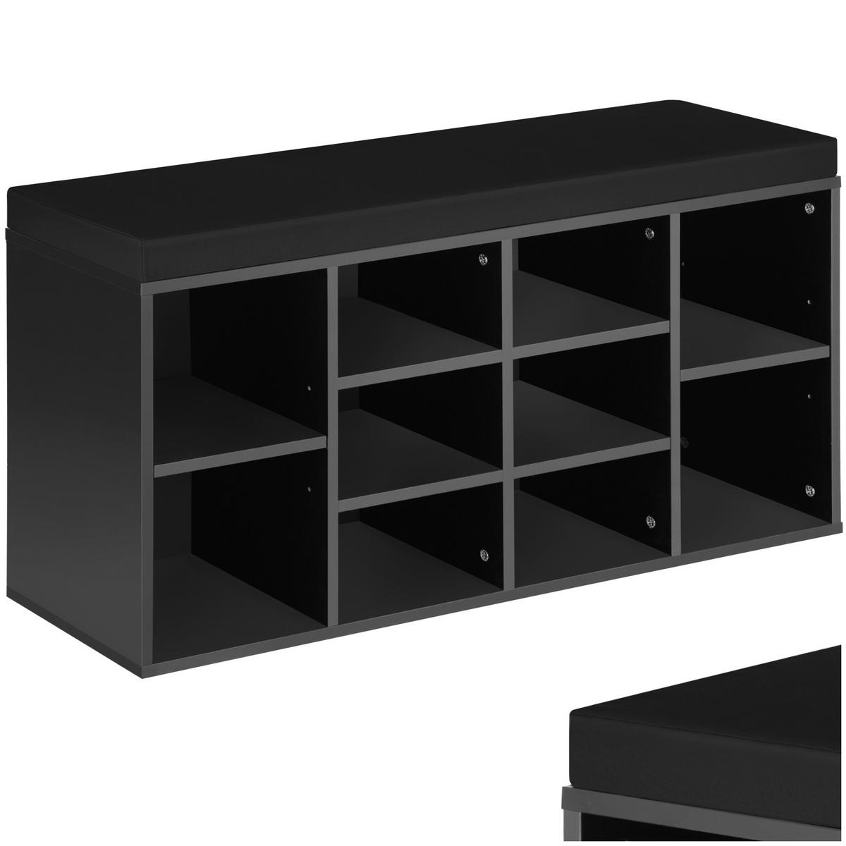 SCHUHSCHRANK Max,103,5 x 48 x 30 cm,schwarz - Schwarz, Holz (30/48/103.5cm) - tectake