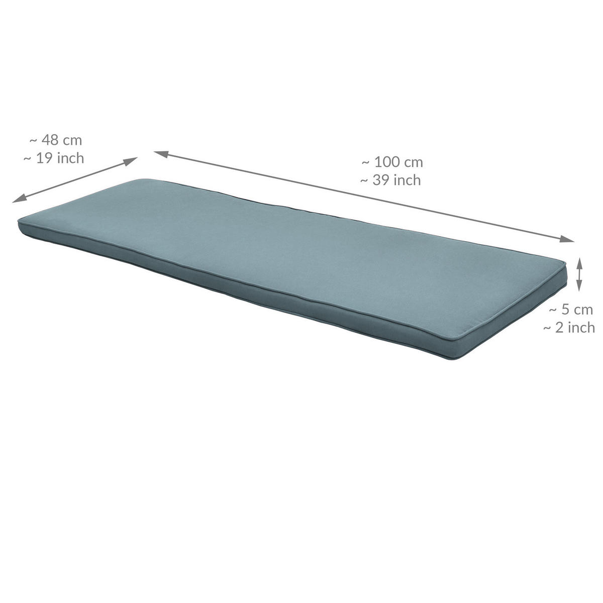 BANKAUFLAGE Loft BK 100x48x5cm Taubenblau - Blaugrau, Textil (48/100cm) - Beautissu 