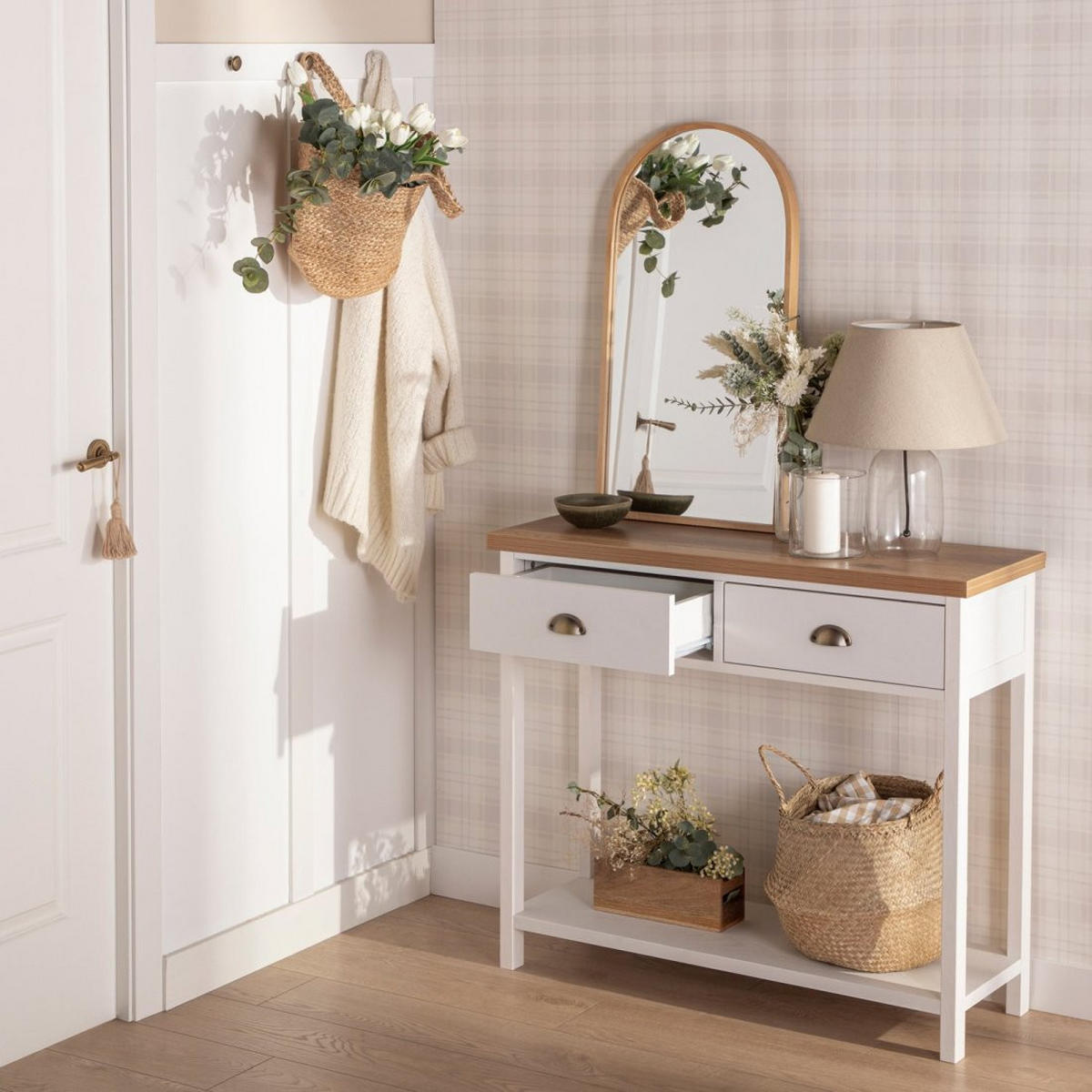 KONSOLENTISCH FÜR DIE EINGANGSHALLE Marais Zweifarbig 100 cm x 85 cm - Multicolor, Holzwerkstoff (35/100/85cm)