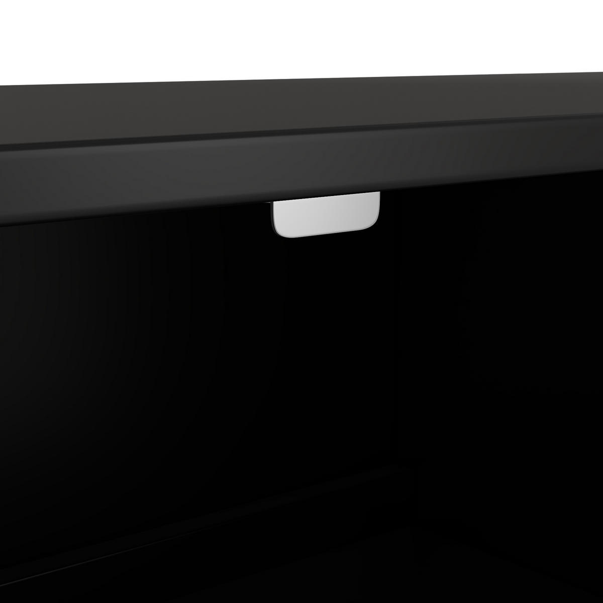 SIDEBOARD schwarz & gold-details mit 4 türen & 3d-rillen-design - Schwarz, Holzwerkstoff (160/80/40cm) - Urban Meuble