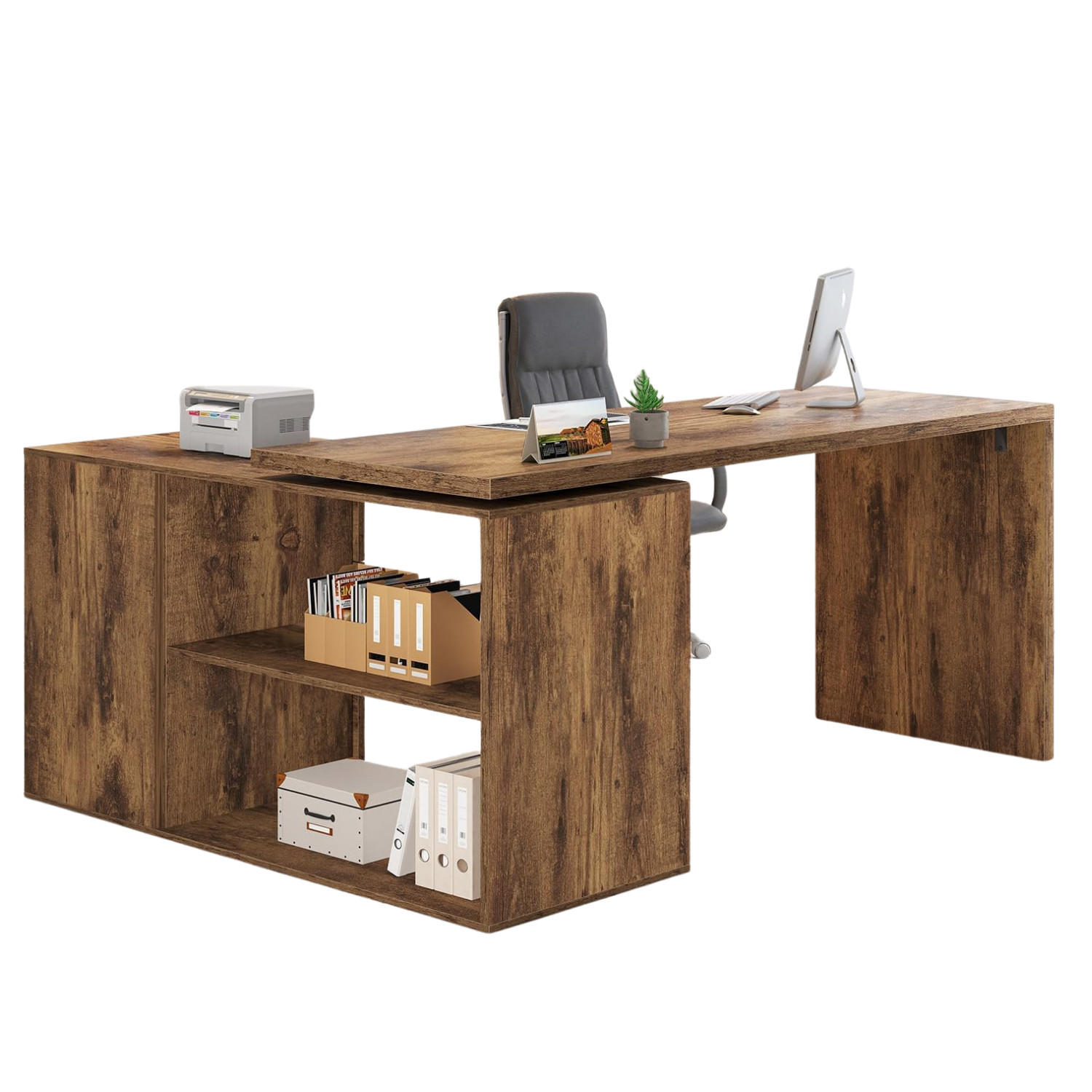 SCHREIBTISCH mit Schubladen flexibel 140 x 50 x 76 cm - Alteiche, Holzwerkstoff/Metall (50/140/76cm) - Quality Elegance