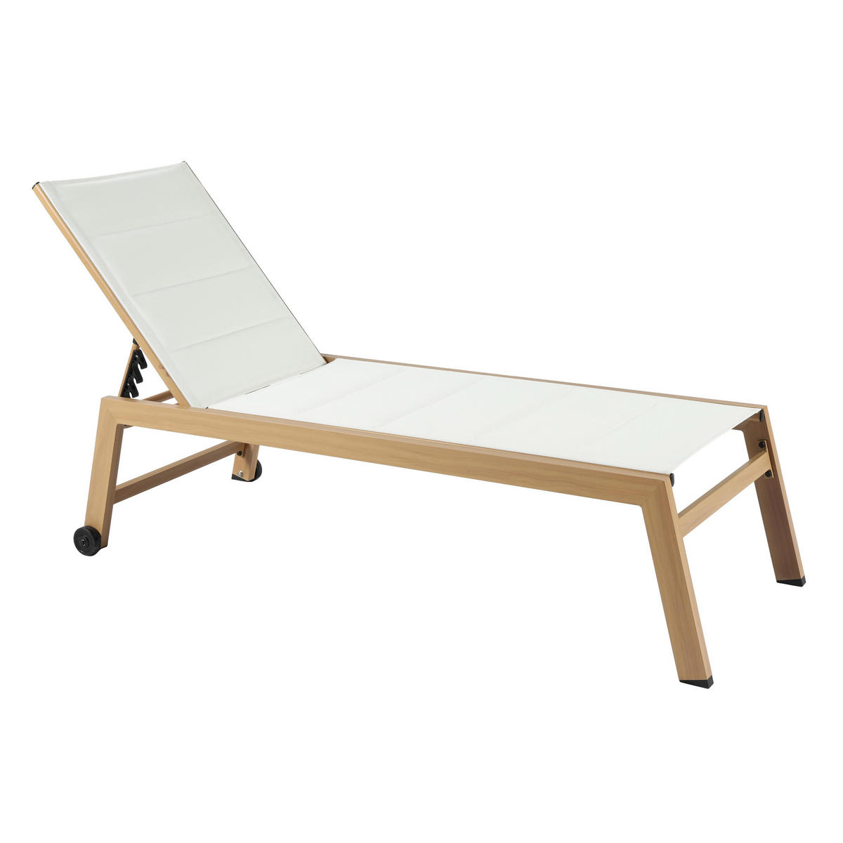 SONNENLIEGE 2-tlg., Weiß - Weiß, Metall (169/102/65cm) - Oviala