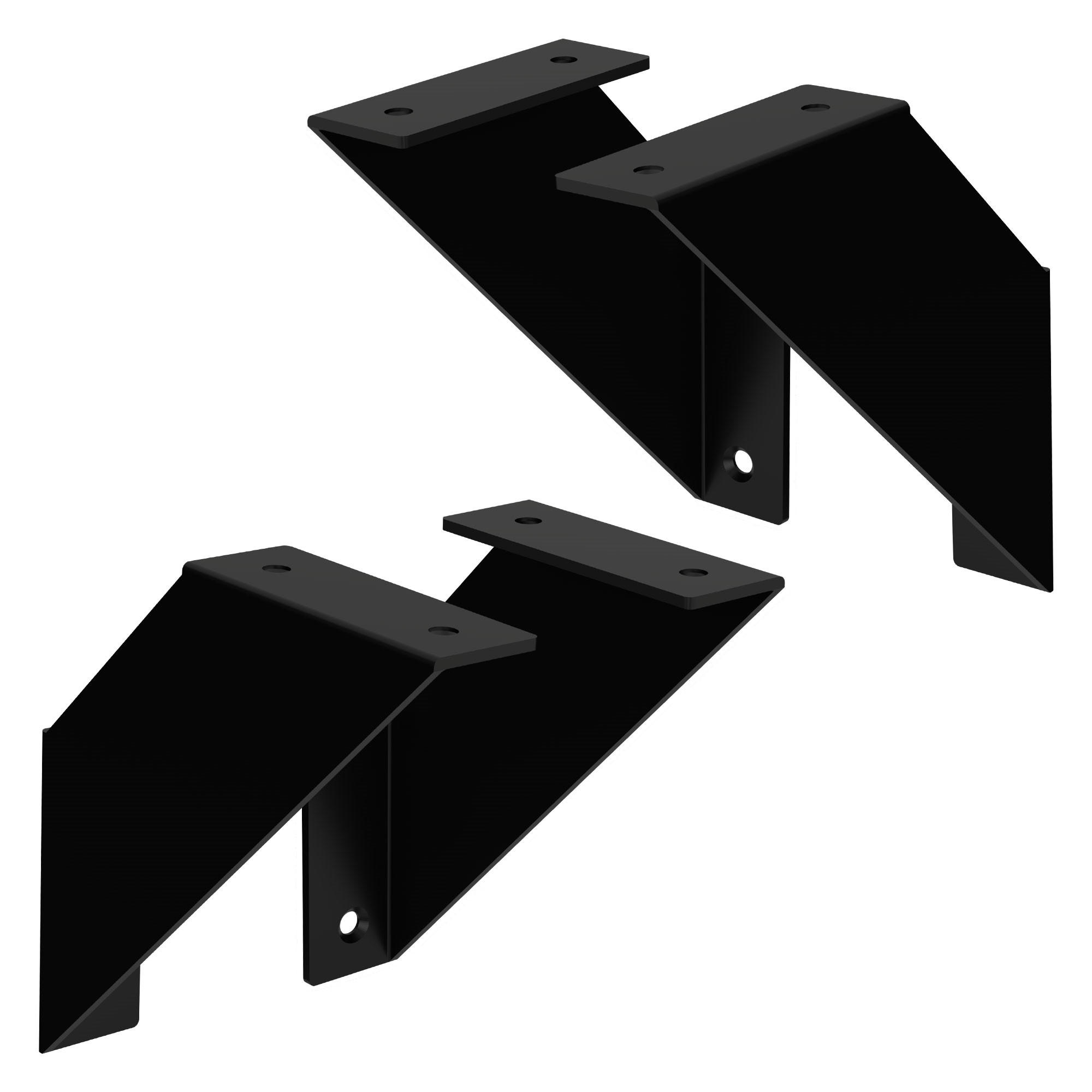 REGALHALTERUNG 2er Set - Schwarz, Metall (15/15/3cm) - ML-DESIGN