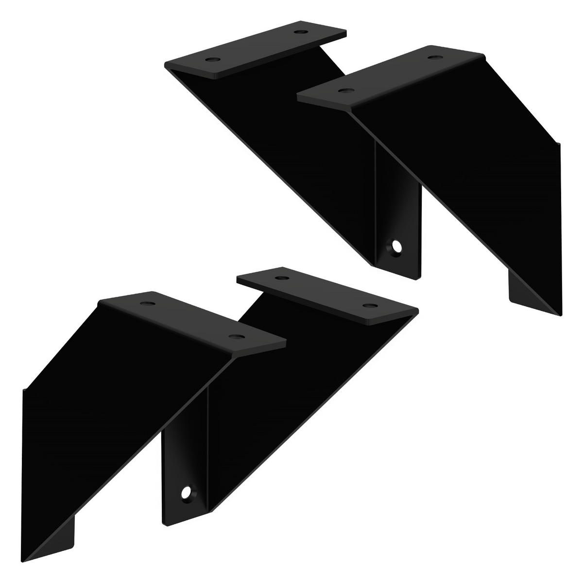 REGALHALTERUNG 2er Set - Schwarz, Metall (15/15/3cm) - ML-DESIGN