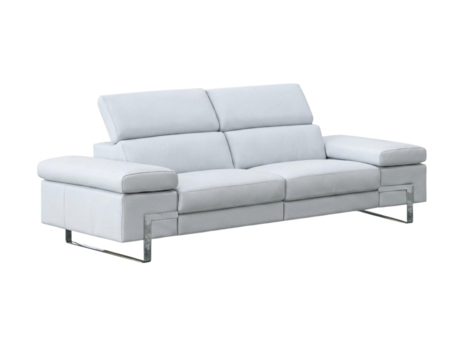 3-SITZER Sofa Opera Echtleder Weiß - Weiß, Leder/Metall (223/75/109cm)