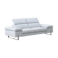 3-SITZER Sofa Opera Echtleder Weiß - Weiß, Leder/Metall (223/75/109cm)