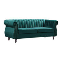 CHESTERFIELD-SOFA - 3-Sitzer - Samt - Smaragdgrün - TRUMBO - Grün, Textil (195/77/78cm) - Vente-Unique