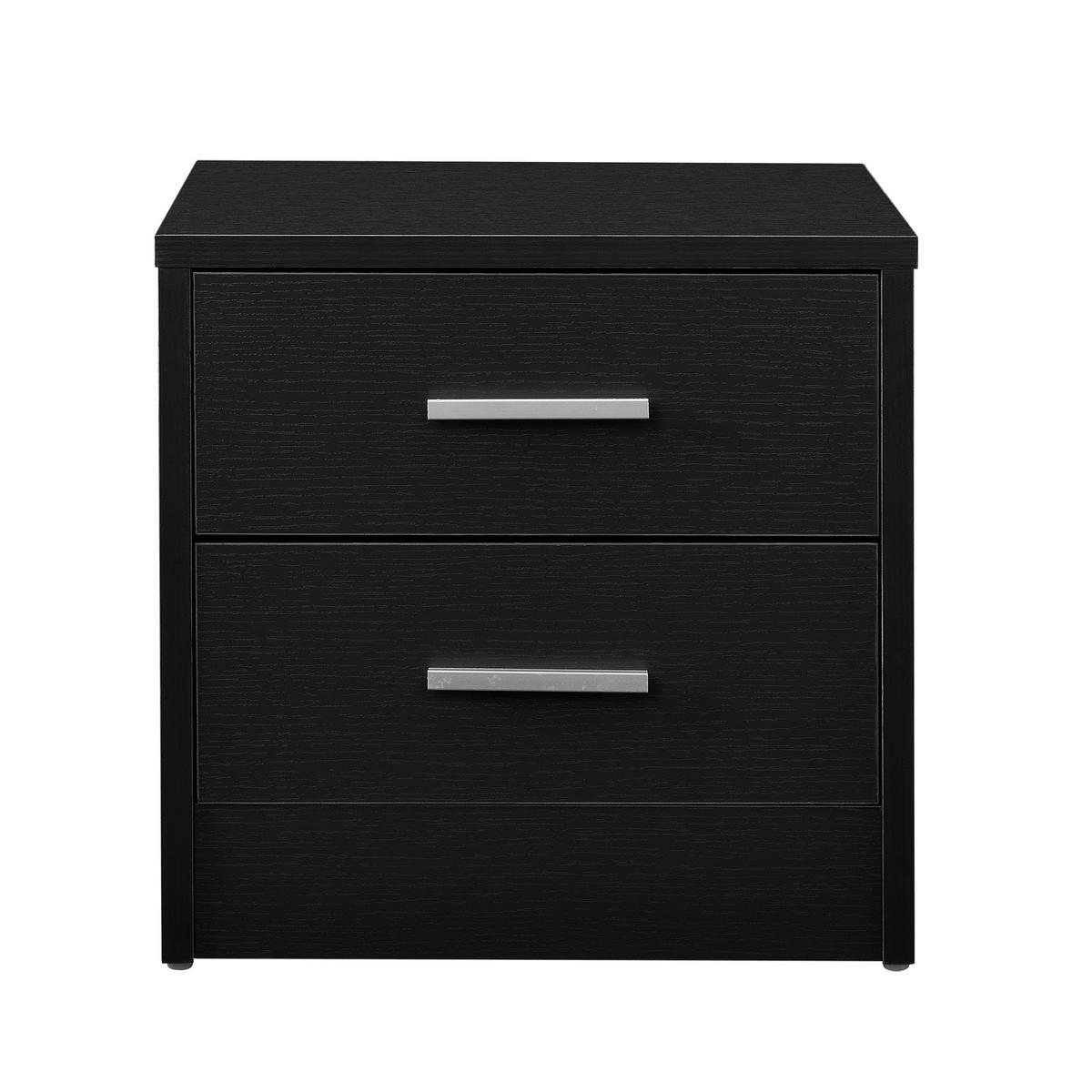 NACHTTISCH Jette - Schwarz, Holzwerkstoff (38/37/34cm) - [en.casa]