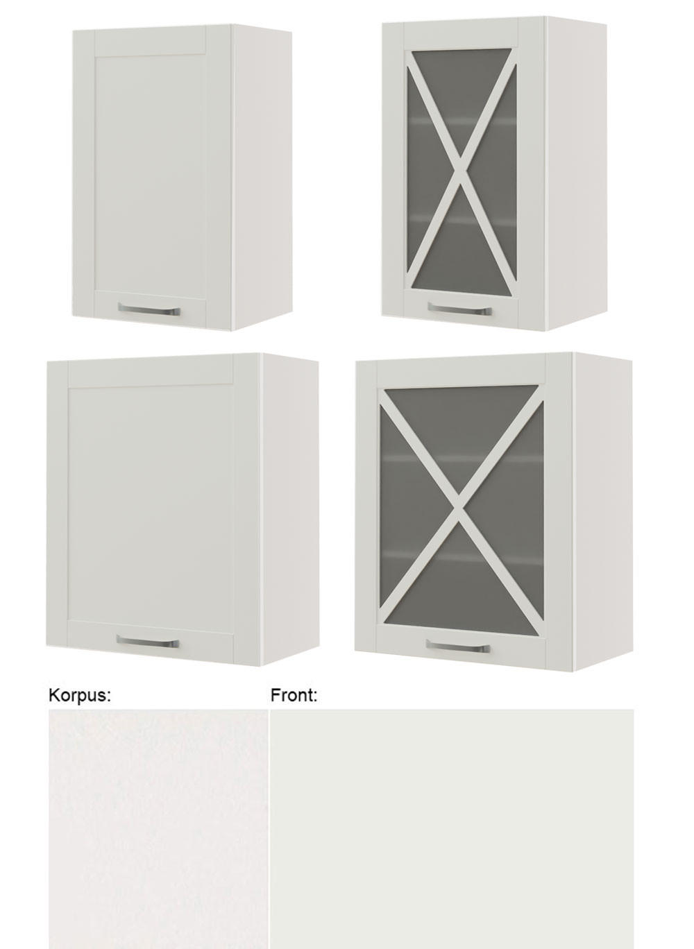 KÜCHENSCHRANK W2/60 Tivoli 60 / 32,5 / 72cm - Weiß, Holz/Holzwerkstoff (60/72/32.5cm) - Feldmann-Wohnen
