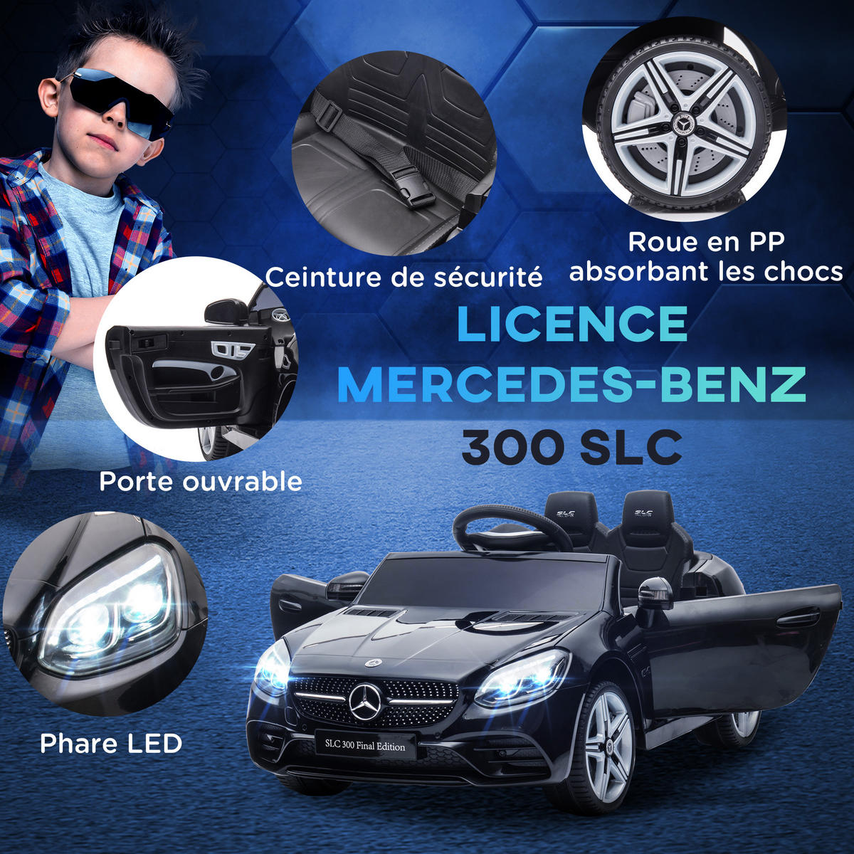 ELEKTRO-KINDERAUTO DE-13027 2,4G Fernbedienung Schwarz - Schwarz, Kunststoff (107/62.5/44cm) - ComfortXL