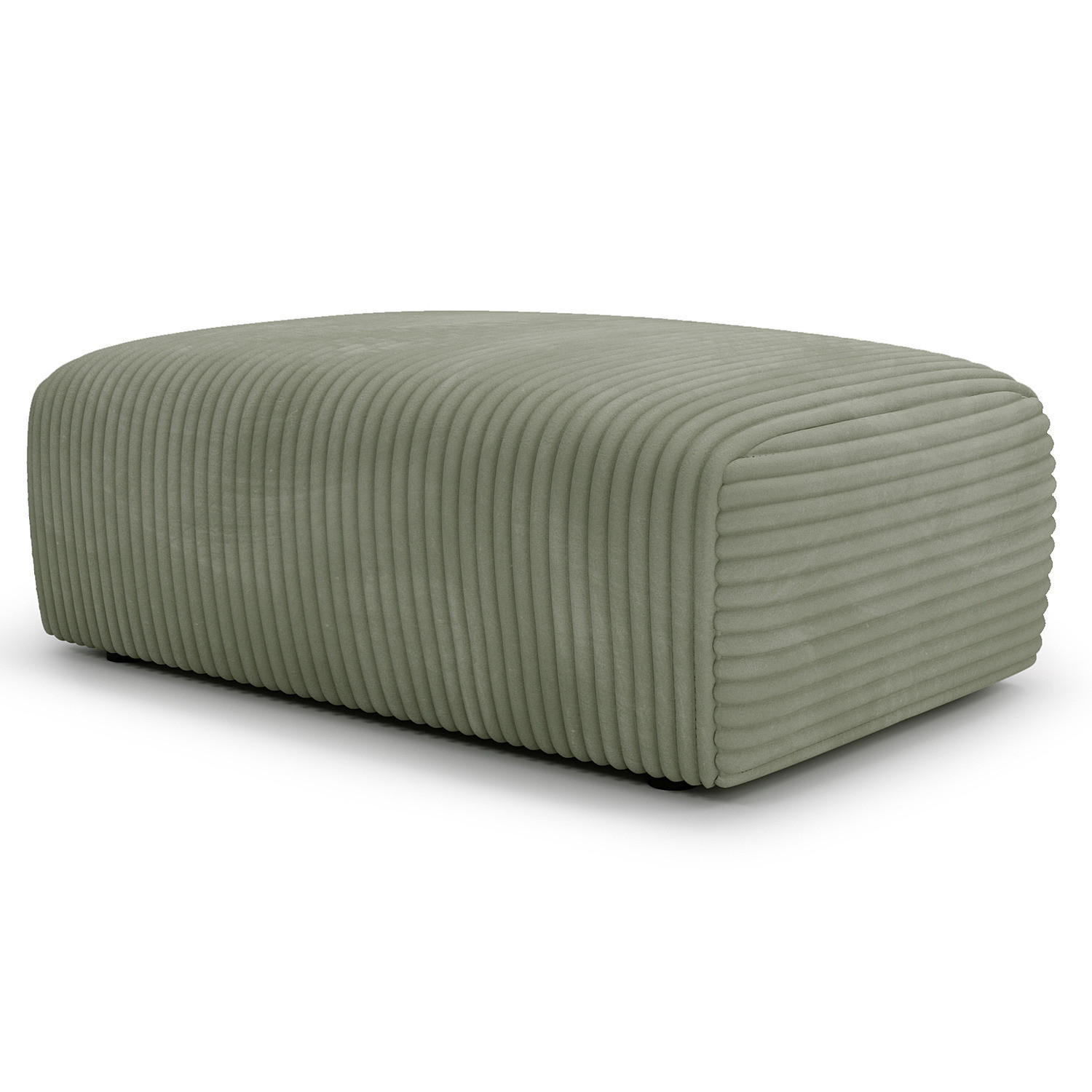 POLSTERHOCKER - Cord - Schwarz/Grün, Kunststoff/Textil (110/40/72cm) - home24