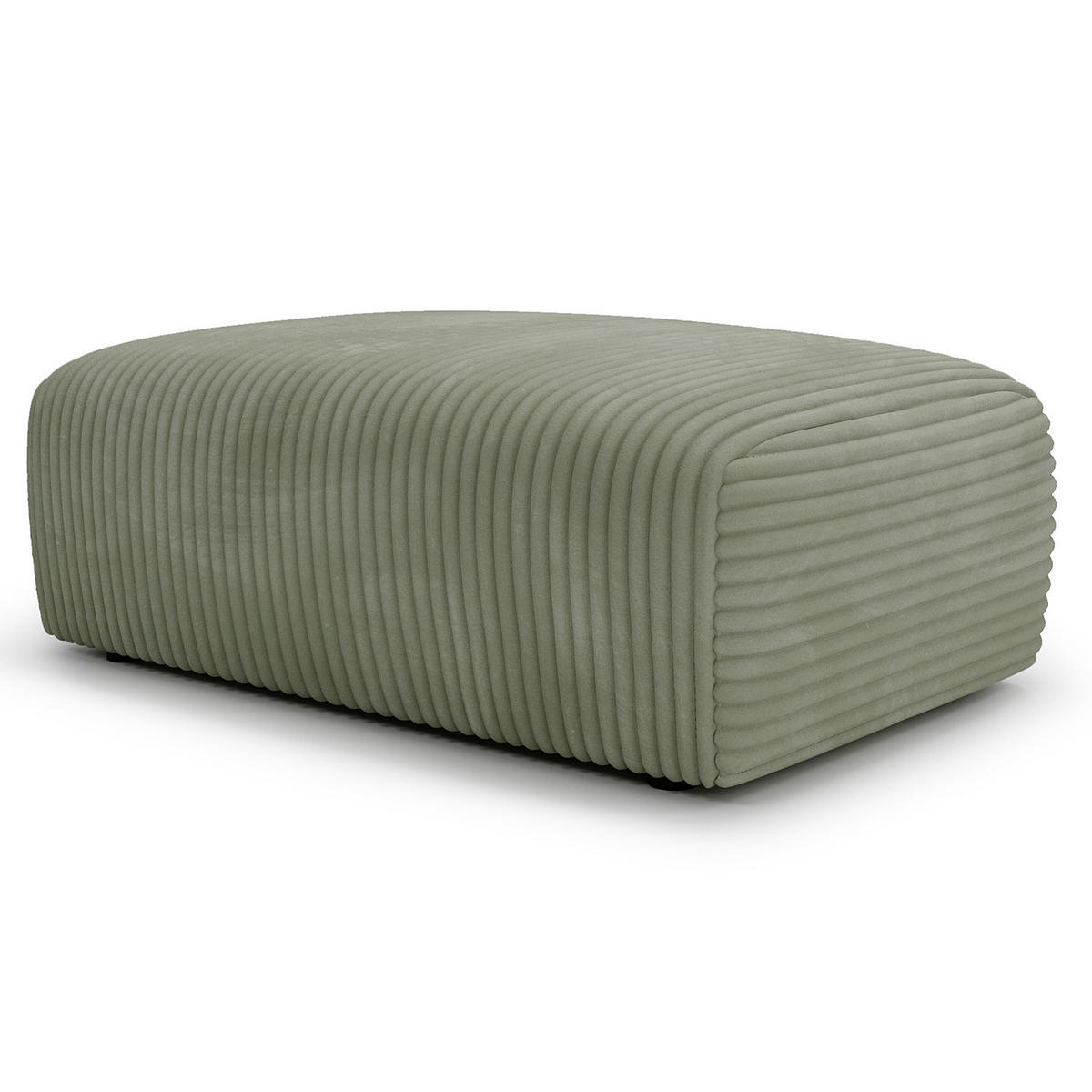 POLSTERHOCKER - Cord - Schwarz/Grün, Kunststoff/Textil (110/40/72cm) - home24