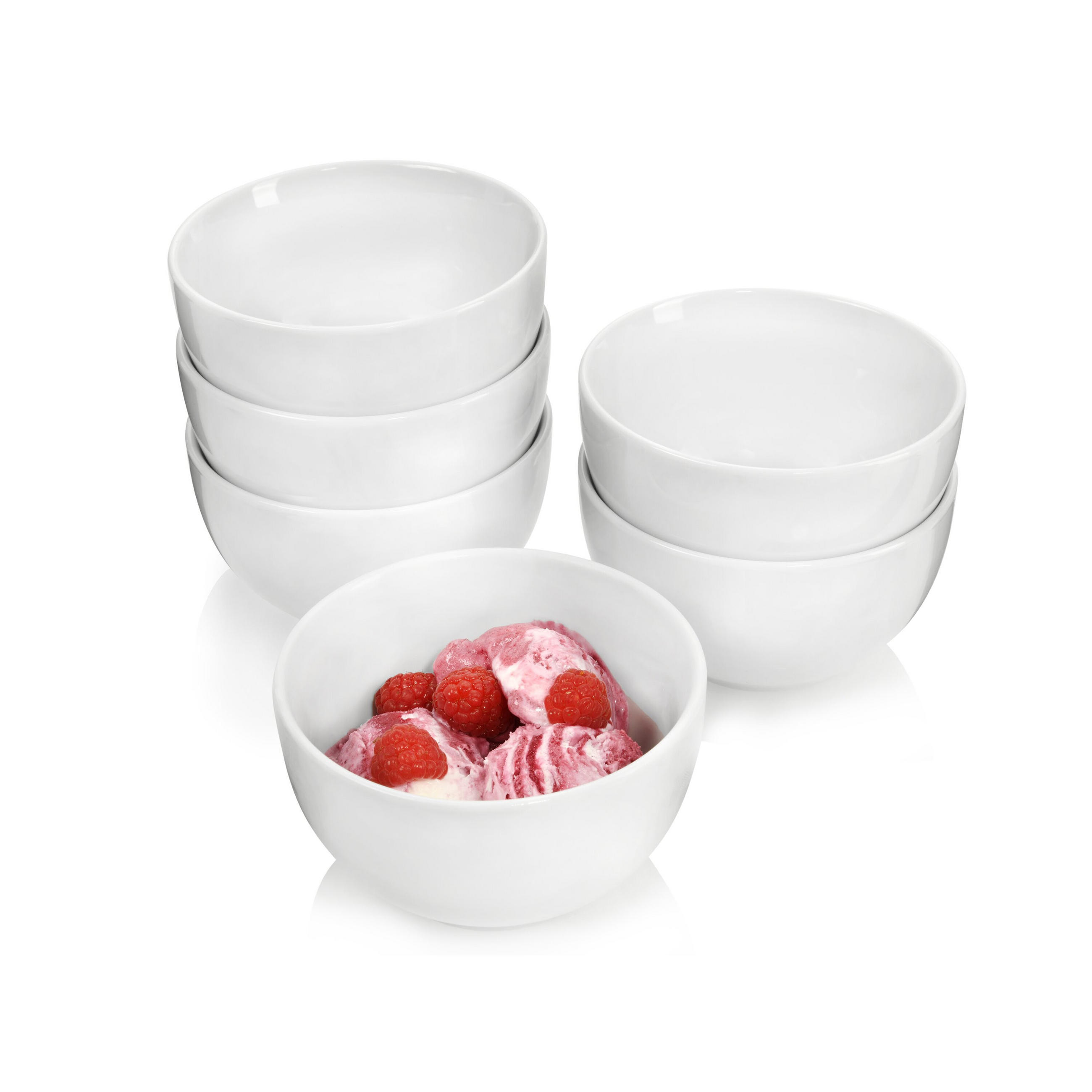 DESSERTSCHALEN SET SUNFORT - 6 teilig aus Porzellan - Weiß, Keramik (14.5cm) - Sänger