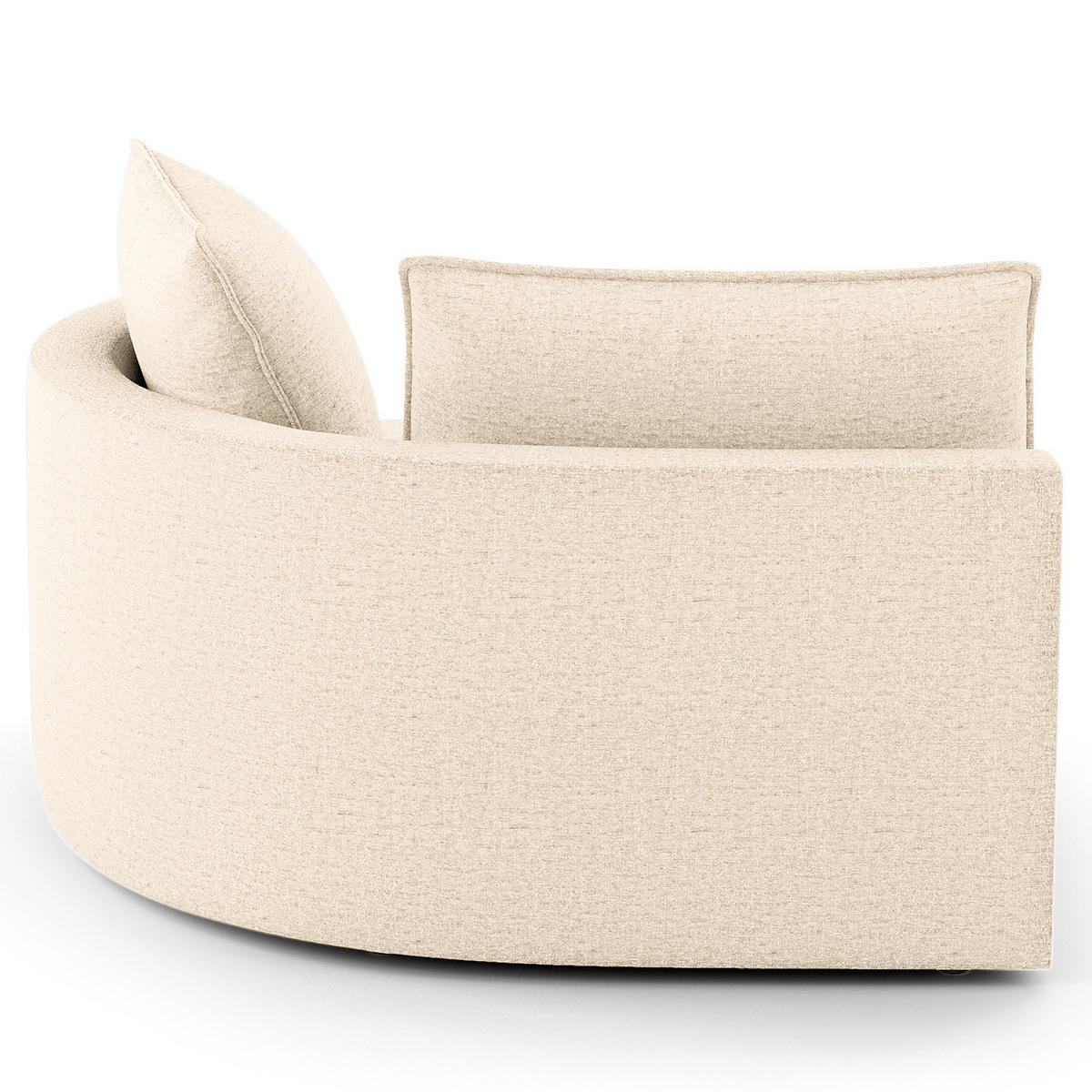 OTTOMANE - modular - Champagner/Schwarz, Kunststoff/Textil (126/82/154cm) - home24