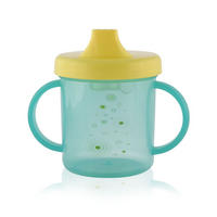 TRINKLERNBECHER Henkelbecher 210 ml grün Kunststoff, hartes Mundstück, Haltegriffe, griffe, ab 12 Monaten - Grün, Kunststoff (7/12/11cm) - Baby Care