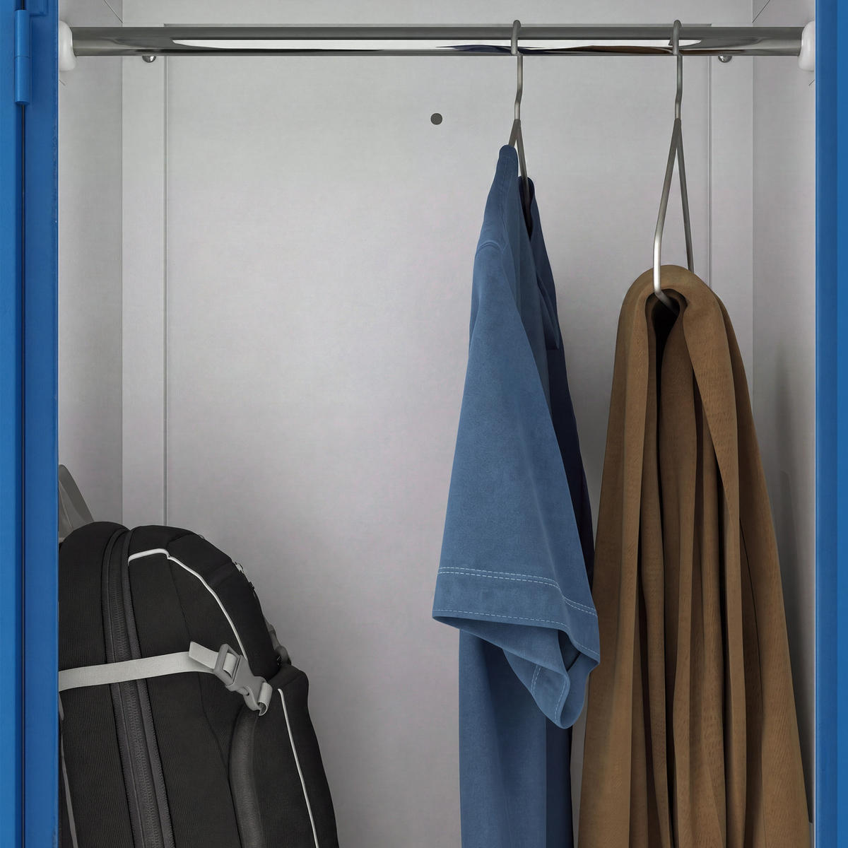 KLEIDERSCHRANK JULIA 185x80x45 cm - Blau/Grau, Metall (80/185/45cm) - Jan Nowak